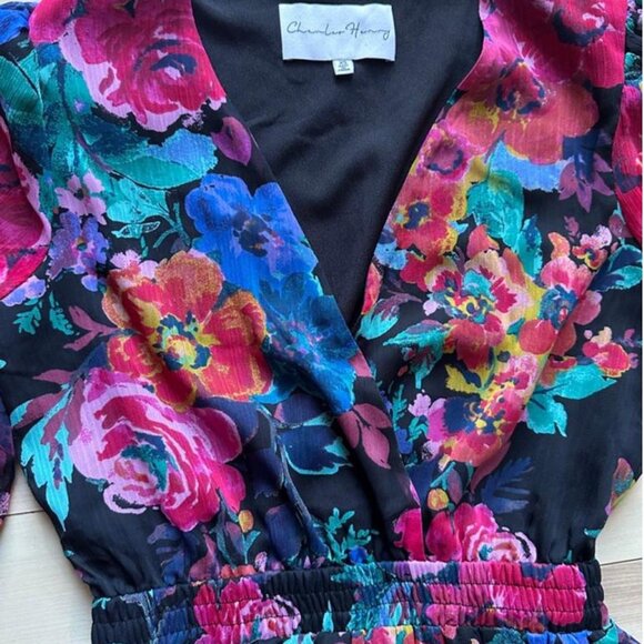 Romantic floral mini dress by Charles Henry - Picture 3 of 8